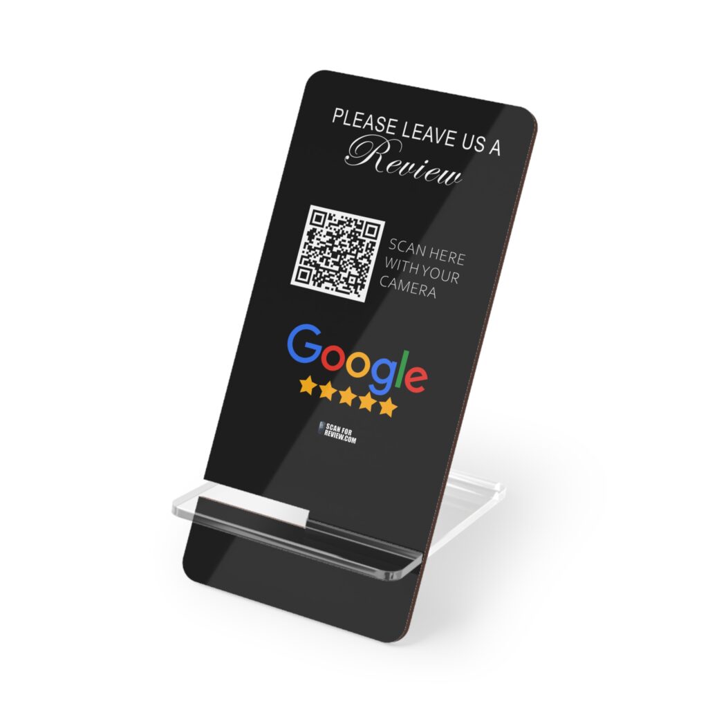 2 Piece Hardboard Google QR Code Review Stand Black