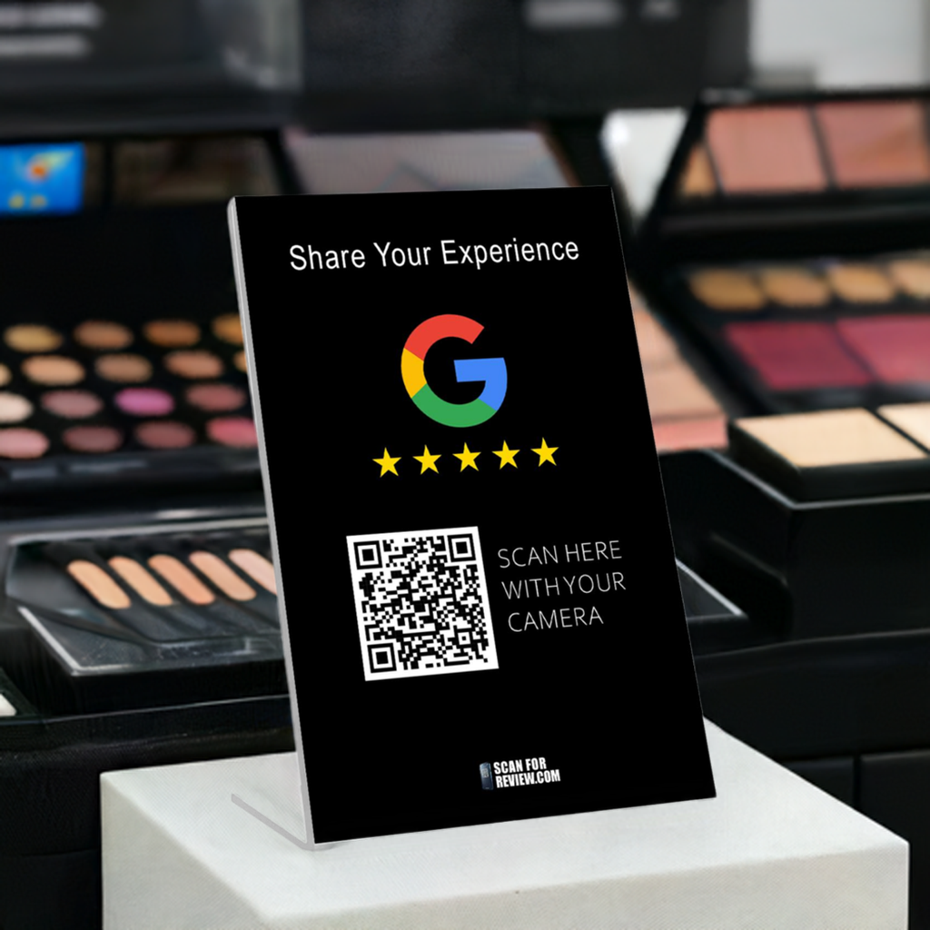 Google Review QR Code Share your experience Vertical Stand Black