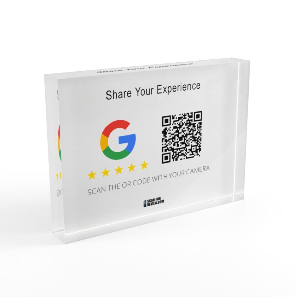 Custom 3D Photo Block with QR Code for Google Reviews