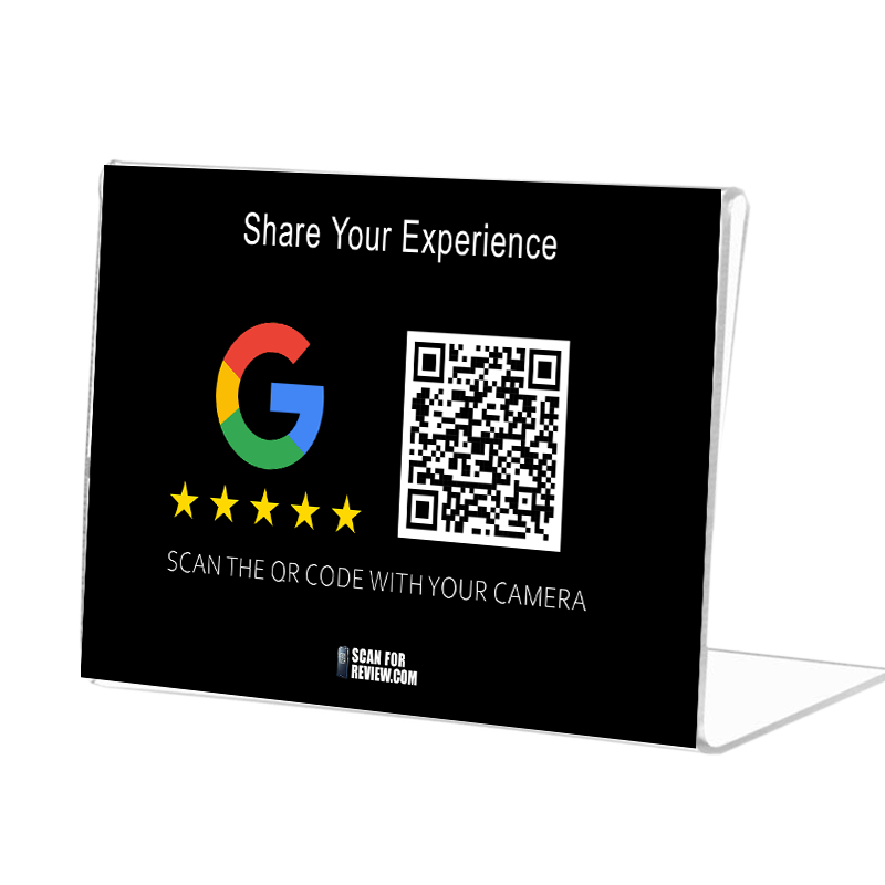 Google Review QR Code Share your experience Horizontal Stand Black